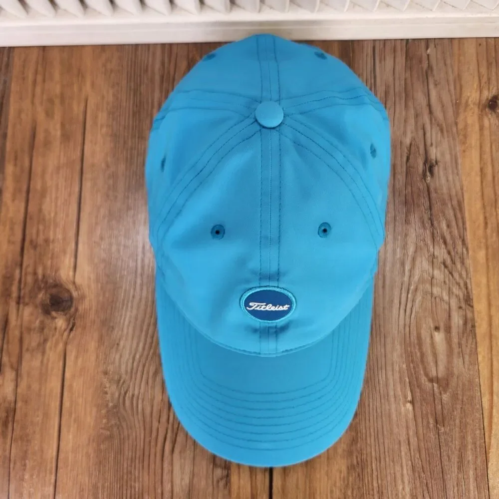 Titleist Performance Knit Golf Strapback Hat Cap Blue Sport Athletic Stretch Fit